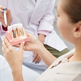 Patient in Nepean talking to dentist about dental implants