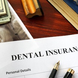 Dental insurance form on a table